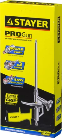 Пистолет &quot;PROGun&quot; для монтажной пены, металлический корпус, STAYER Professional 06861_z01 купить в Нефтеюганске