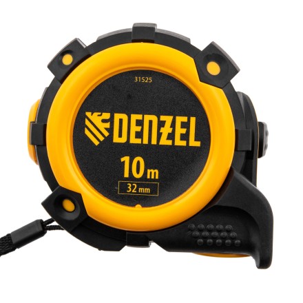 Рулетка Denzel 10м х 32мм, автоматич. фиксац., нейлон. покрытие, магнит. зацеп, двухстор. разметка, 31525 купить в Нефтеюганске