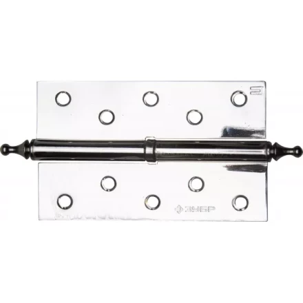 Петля дверная разъемная ЗУБР &quot;ЭКСПЕРТ&quot;, 1 подшипник, цвет хром (CP), левая, с крепежом, 125х75х2,5мм, 2 шт 37605-125-2L купить в Нефтеюганске