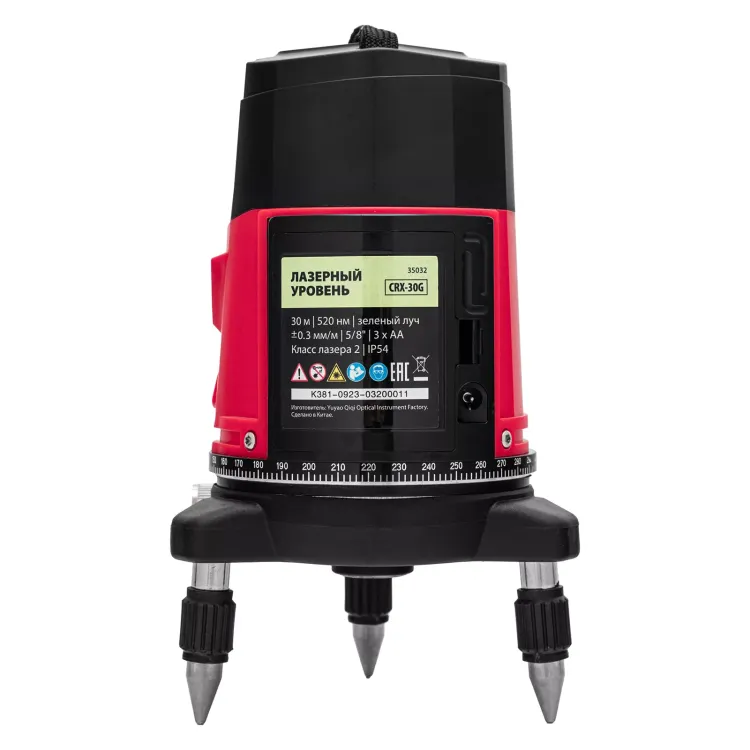 Лазерный уровень MTX CRX-30G, 30 м, зеленый луч, батарейки, резьба 5/8" 35032 купить в Нефтеюганске