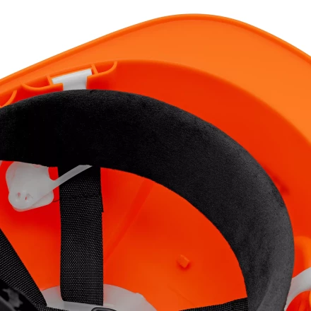 Каска защитная ударопрочная Denzel 89206, ABS/PC, плавная регулировка, модель «Форвард» (К-05),оранж. купить в Нефтеюганске