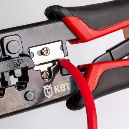 Кримпер многофункциональный КВТ JT-02 с 2 встроенными модулями для обжима RJ-45, RJ-12, RJ-11 (84626) купить в Нефтеюганске