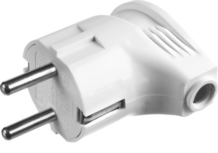 Вилка MAXElectro электрическая, 16А/220В, угловая, с заземлением, белая, STAYER 55161-W купить в Нефтеюганске