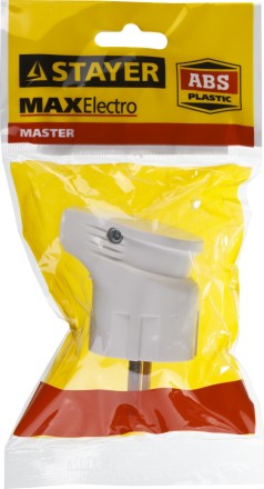 Вилка MAXElectro электрическая, 16А/220В, угловая, с заземлением, белая, STAYER 55161-W купить в Нефтеюганске