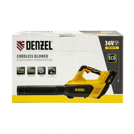 Воздуходувка аккумуляторная RB180-36, Li-ion, 36 В, 4 Ач, 180 км/ч, 820 м3/ч Denzel 59610 купить в Нефтеюганске