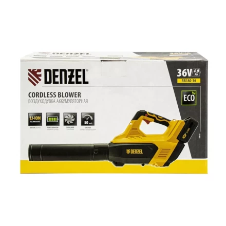 Воздуходувка аккумуляторная RB180-36, Li-ion, 36 В, 4 Ач, 180 км/ч, 820 м3/ч Denzel 59610 купить в Нефтеюганске