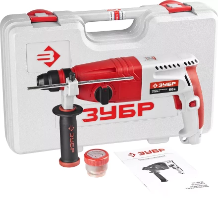Перфоратор ЗУБР SDS-plus, 2,7 Дж, 0-1000 об/мин, 0-4850 уд/мин, 650Вт, кейс ЗП-650ЭК-1 купить в Нефтеюганске