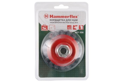 Кордщетка HAMMER чаша 85мм для УШМ витая сталь (207-106) купить в Нефтеюганске
