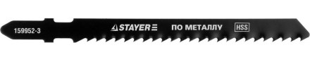 Полотна STAYER &quot;PROFI&quot;, T127D для эл/лобзика, HSS, по мягкому металлу (3-15мм), EU-хвост., шаг 3мм, 75мм, 2шт 159952-3_z01 купить в Нефтеюганске
