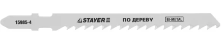 Полотна STAYER &quot;PROFI&quot;, T144DF, для эл/лобзика, Bi-Metall, по дереву, ДВП, ДСП, EU-хвост., шаг 4мм, 74мм, 2шт 15985-4_z01 купить в Нефтеюганске