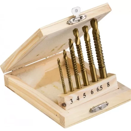 ЗУБР &quot;МАСТЕР&quot;. Сверло фрезеровальное по дереву, тонколистному металлу, 6шт, 3-4-5-6-6.5-8 мм 29965-H6 купить в Нефтеюганске