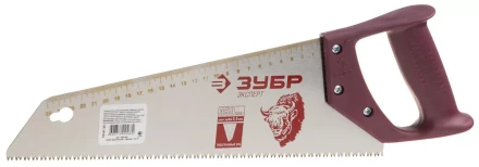 Ножовка ЗУБР &quot;ЭКСПЕРТ&quot; по дереву, трехгранный закаленный зуб, пластмассовая ручка, шаг зуба 3,5мм, 450мм 15141-45 купить в Нефтеюганске