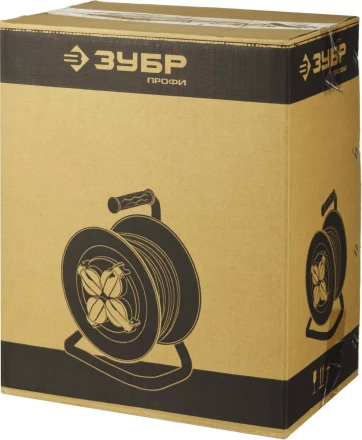 Удлинитель ЗУБР &quot;ПРОФИ&quot; на металл катушке, КГ 3х1,5кв мм, морозостойкий, 4 гнезда, IP44, макс мощность 3500Вт, 30м 55085-30 купить в Нефтеюганске