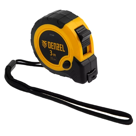 Рулетка Denzel 3м х 13мм, двухкомп. корпус, кнопка-пауза, 31540 купить в Нефтеюганске