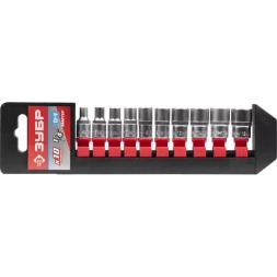 Набор ЗУБР "МАСТЕР": Торцовые головки (1/4") на пластиковом рельсе, Cr-V, 4-13мм, 10 предметов 27656-H10