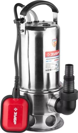 Насос ЗУБР погружной для грязной воды, корпус из нержавеющей стали, пропускная способность 280 л/мин, 1100Вт ЗНПГ-1100-С купить в Нефтеюганске