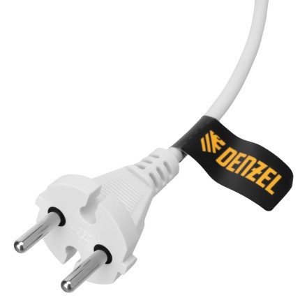 Шнур сетевой Denzel Energy Series, ПВС, 3 м, 2 x 1 мм, с неразборной вилкой, белый, 3 м, 37664 купить в Нефтеюганске