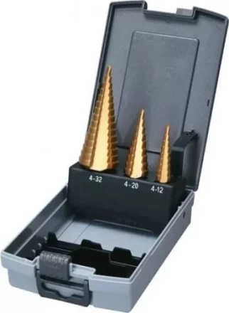 Набор ступенчатых сверл HSS-TiN c прямым желобком 3 шт., 1/4&quot; (4-12, 4-20, 4-32), Makita D-46573 купить в Нефтеюганске