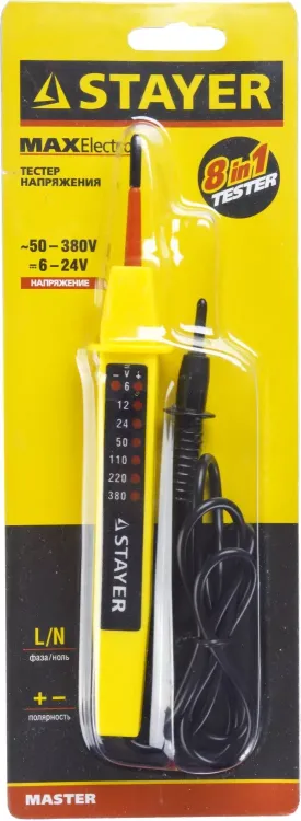 Тестер напряжения STAYER "МASTER", 6-380В, 180мм 45284 купить в Нефтеюганске