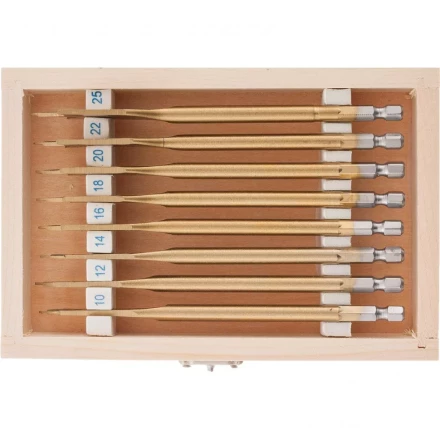 Набор сверл перовых по дереву 10-12-14-16-18-20-22-25 мм 8 шт деревянный кейс Matrix 70441 купить в Нефтеюганске