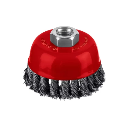ЗУБР 75хМ14 щетка чашечная для УШМ, жгутированная стальная проволока 0.5 мм, посад. М14 (35172-075) купить в Нефтеюганске