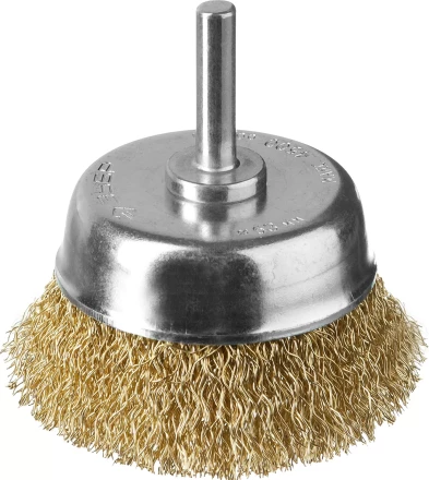 ЗУБР &quot;ПРОФЕССИОНАЛ&quot;. Щетка чашечная для дрели, витая латунированная стальная проволока 0,3мм, 63мм 3525-063_z02 купить в Нефтеюганске