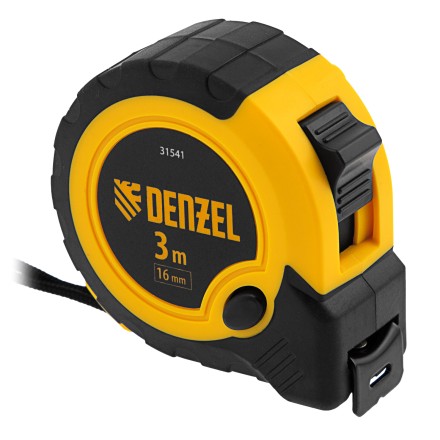 Рулетка Denzel 3м х 16мм, двухкомп. корпус, кнопка-пауза, 31541 купить в Нефтеюганске