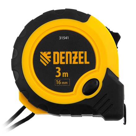 Рулетка Denzel 3м х 16мм, двухкомп. корпус, кнопка-пауза, 31541 купить в Нефтеюганске