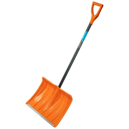 Лопата для уборки снега пластиковая Сибртех, 490х370х1350 мм, стальной черенок, усиленная 61667 купить в Нефтеюганске