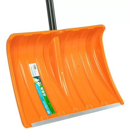 Лопата для уборки снега пластиковая Сибртех, 490х370х1350 мм, стальной черенок, усиленная 61667 купить в Нефтеюганске