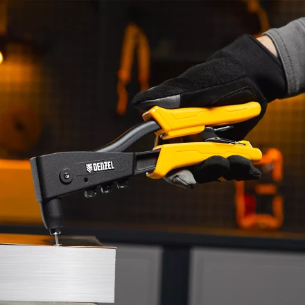 Заклепочник ручной, 255 мм Denzel, литой, усиленный, заклепки 2,4-3,2-4,0-4,8 мм 40441 купить в Нефтеюганске