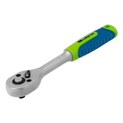 Ключ-трещотка 1/4&quot;, 45 зубьев, с быстрым сбросом, матовый хром Сибртех 14021