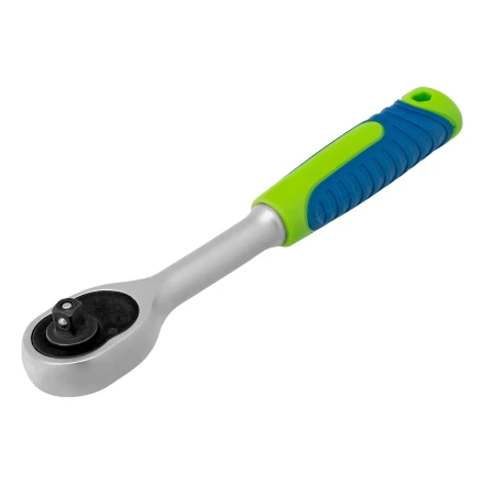 Ключ-трещотка 1/4&quot;, 45 зубьев, с быстрым сбросом, матовый хром Сибртех 14021 купить в Нефтеюганске