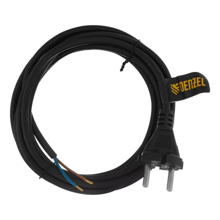 Шнур сетевой Denzel Energy Series, ПВС, 3 м, 2 x 1 мм, с неразборной вилкой, черный, 3 м, 37665 купить в Нефтеюганске