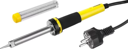 Паяльник с двухкомпонентной рукояткой и долговечным жалом, STAYER &quot;PROFI&quot; PROTerm, 55300-30, в комплекте (припой и подставка), 30 Вт, конус 55300-30 купить в Нефтеюганске