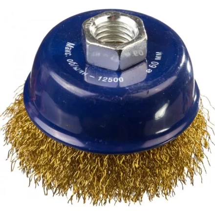 DEXX. Щетка чашечная для УШМ, витая стальная латунированная проволока 0,3мм, 60ммхМ14 35103-060 купить в Нефтеюганске