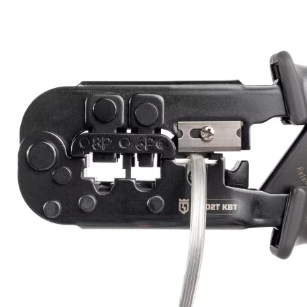 Кримпер многофункциональный КВТ JT-02T с 2 встроенными модулями для обжима RJ-45, RJ-12, RJ-11 (89229) купить в Нефтеюганске