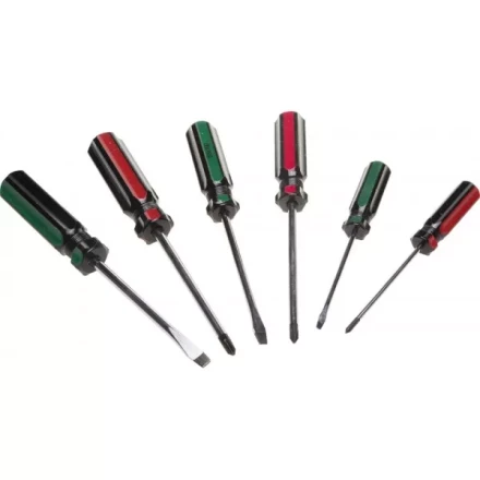 Набор DEXX: Отвертки, закал сталь, маслобензост рукоятка, SL: 3x75, 5x100, 6x100, PH: 0x75, 1x100, 2x100, 6 пред 25079-H6 купить в Нефтеюганске