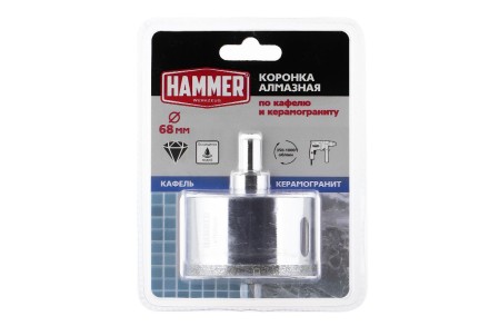 Коронка алмазная HAMMER Ф68мм HEX (DHS 68.0*65/5) купить в Нефтеюганске