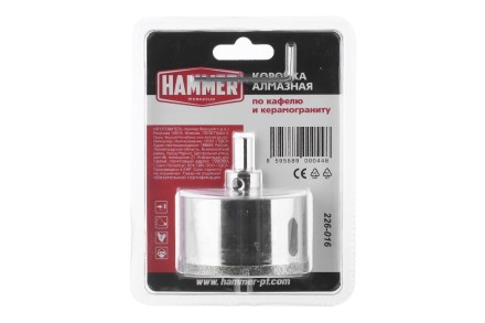 Коронка алмазная HAMMER Ф68мм HEX (DHS 68.0*65/5) купить в Нефтеюганске