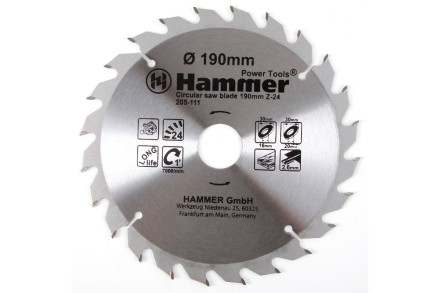 Диск пильный твердосплавный HAMMER Ф190х30мм 24зуб. купить в Нефтеюганске