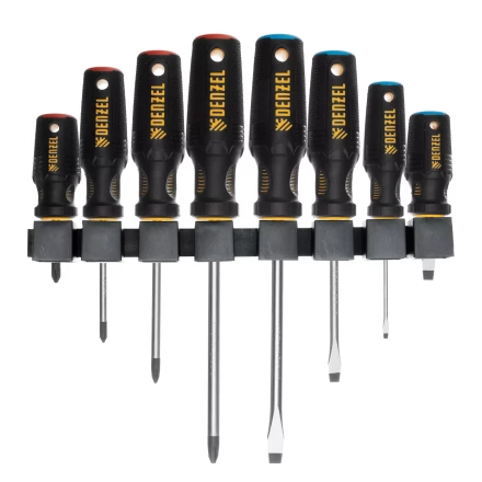 Набор отверток Denzel 12213, 8 пр., CrV, трехкомпонентная рукоятка купить в Нефтеюганске