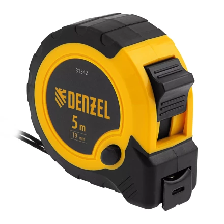 Рулетка Denzel 5м х 19мм, двухкомп. корпус, кнопка-пауза, 31542 купить в Нефтеюганске