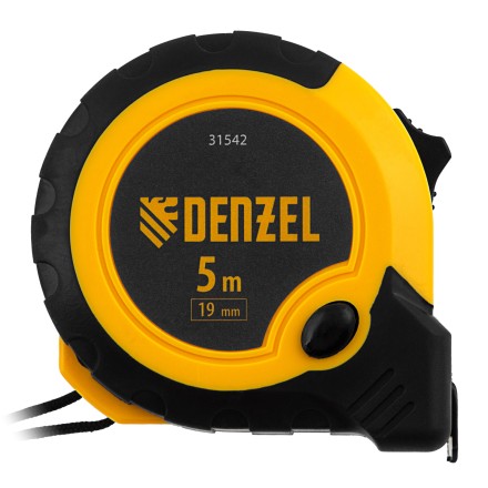 Рулетка Denzel 5м х 19мм, двухкомп. корпус, кнопка-пауза, 31542 купить в Нефтеюганске