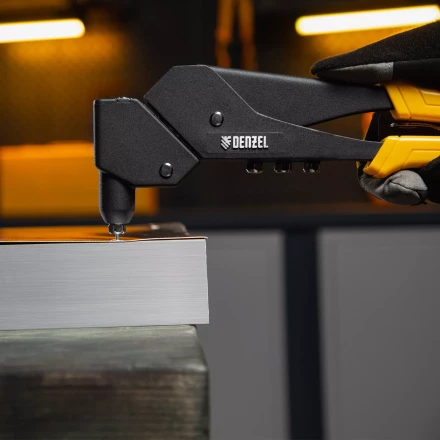 Заклепочник ручной Denzel, 285 мм, поворотный, 0-360, заклепки 2,4-3,2-4,0-4,8 мм, купить в Нефтеюганске