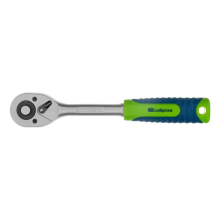 Ключ-трещотка 3/8&quot;, 45 зубьев, с быстрым сбросом, матовый хром Сибртех 14022 купить в Нефтеюганске