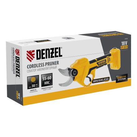 Секатор аккумуляторный Denzel CP-30-0, 18В Li-Ion 59436 купить в Нефтеюганске