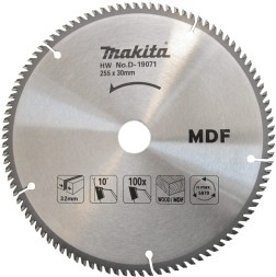 Диск пильный для резки дерева и MDF Makita D-19071, 255x30х2.4 мм; 100 зубьев