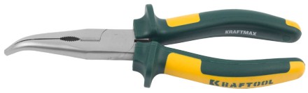 Тонкогубцы KRAFTOOL&quot;KRAFT-MAX&quot;,изогнутые,Cr-Mo,маслобензост двухкомп рукоятки,шарнирное соединение с повыш износост,200мм 22011-4-20 купить в Нефтеюганске