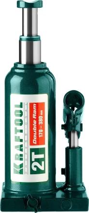 Домкрат гидравлический бутылочный &quot;Double Ram&quot;, сварной, телескопический, 2т, 170-380мм, KRAFTOOL 43463-2 43463-2 купить в Нефтеюганске